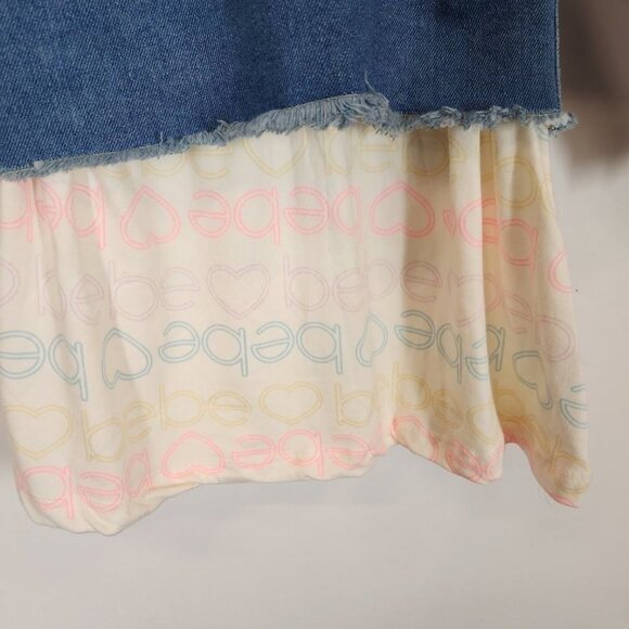 NWT Baby Girls Bebe Print Skater Dress and Denim Jacket‎ Set Size 12M - Picture 4 of 10